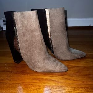 Brown Booties Snakeskin